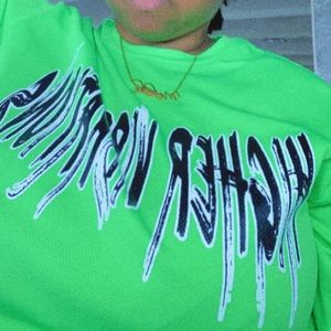 Safety green tee shirt with OG HV logo